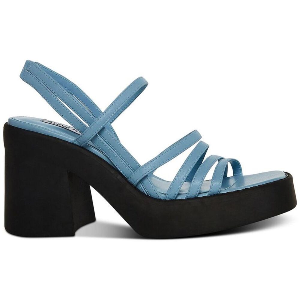 Steve Madden Womens Kalani Blue Leather Strappy Platform Sandals Shoes NWT_2